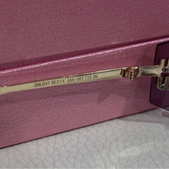 Miu Miu Woman’s Sunglasses MU 54YS Gold Light Purple Brown 5AK0/6I - Picture 6 of 11